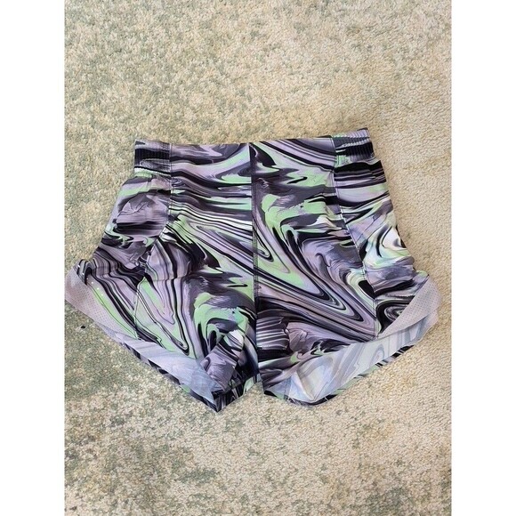 Lululemon Hotty Hot Shorts 4" Paint Glide Green Warp Multi/Chrome Running Gym 8 - Picture 1 of 7